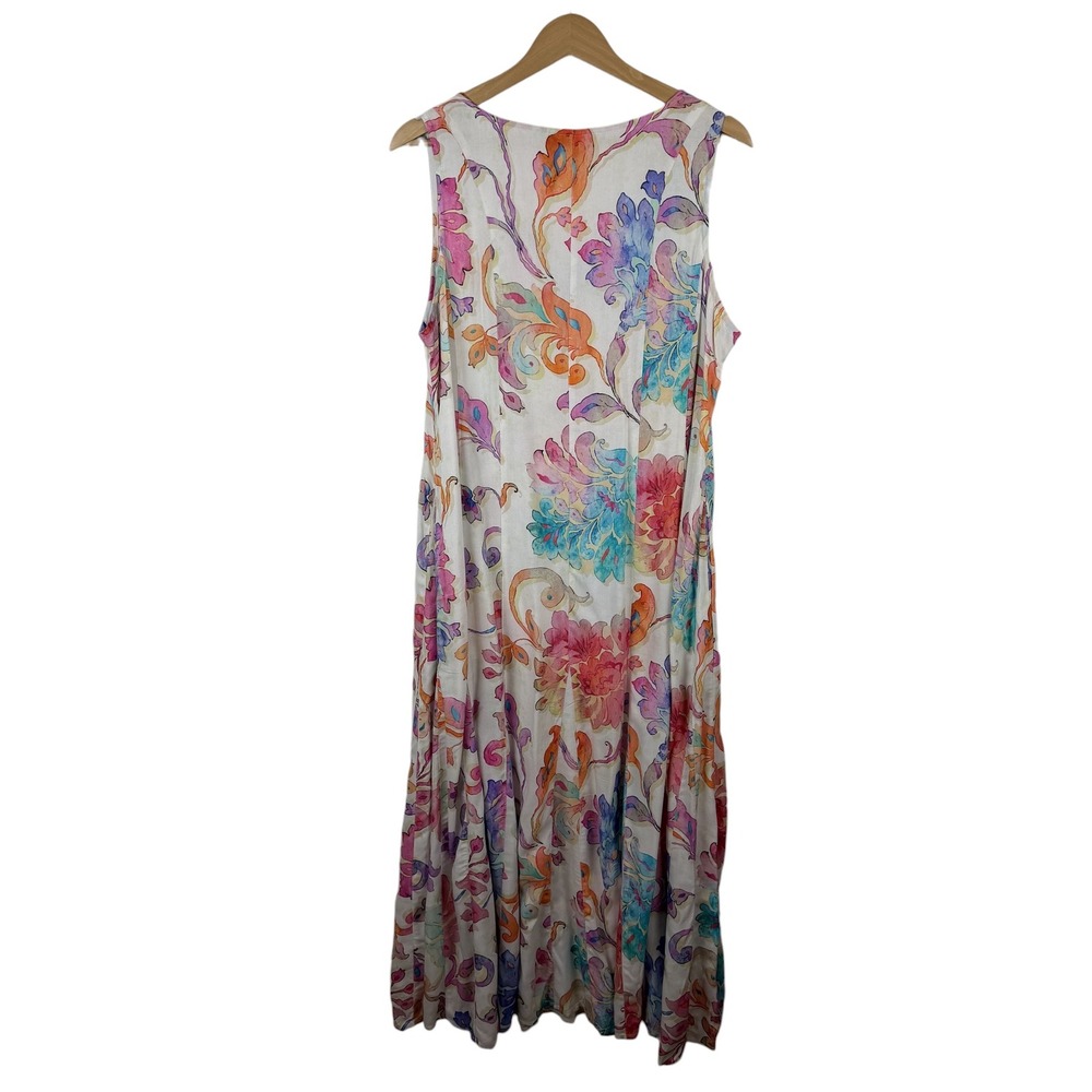 Soft Surroundings Floral Watercolor Flourish Maxi Dress XL Multicolor Flowy - Picture 7 of 12